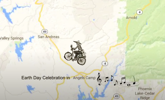 Screen capture of map with Skully showing the route of the Bicycle Tour