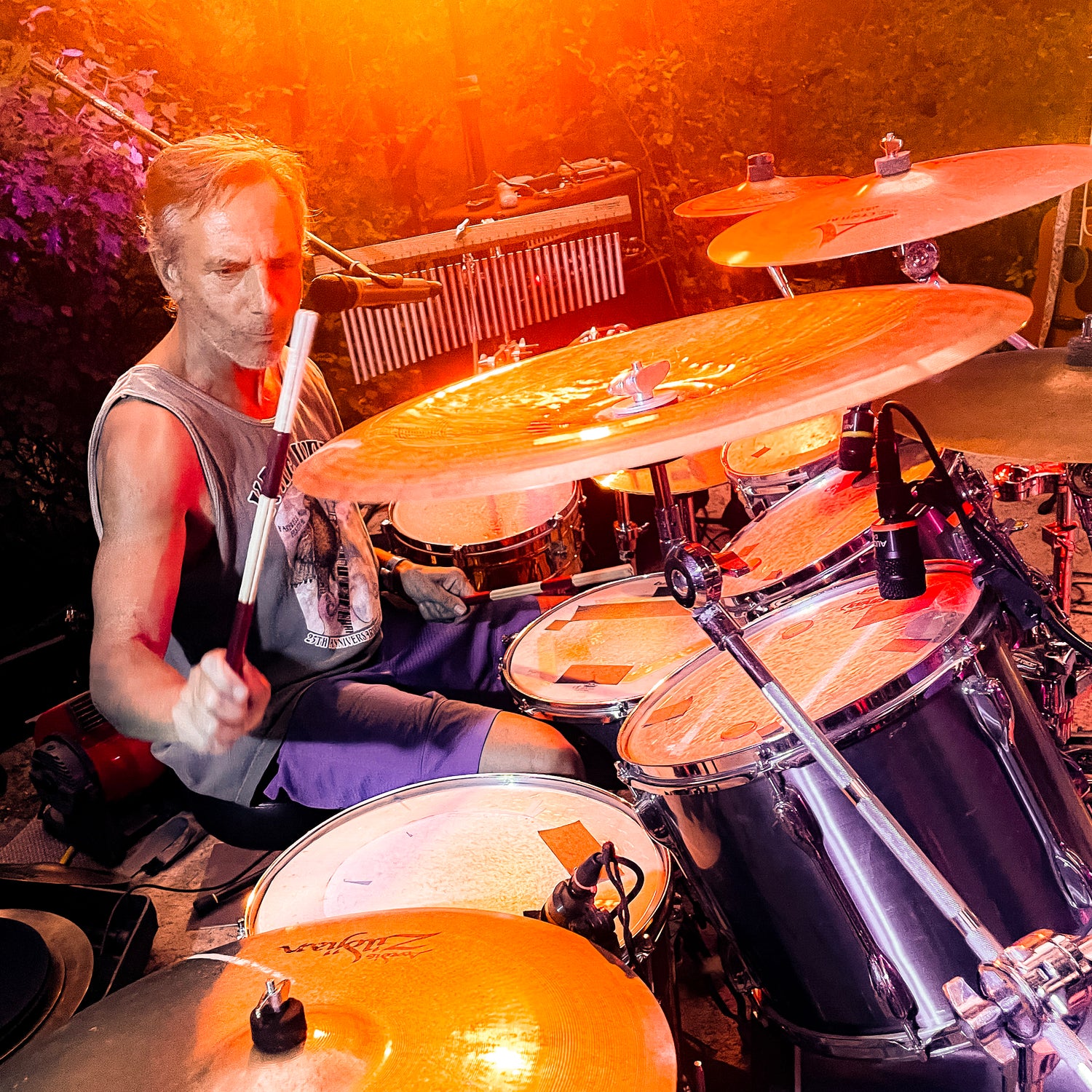 Mark Dyken drumming